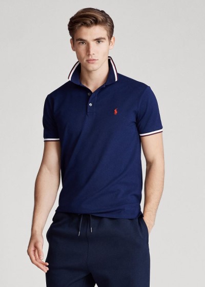 Polos Polo Ralph Lauren Hombre Azul Marino - Custom Slim Stretch Mesh - YVMJI4092